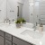 a bathroom with a large mirror and twin sinks