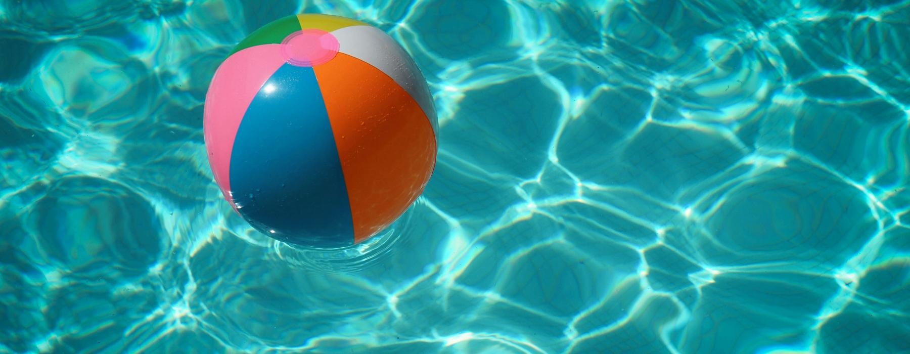 a colorful ball in water